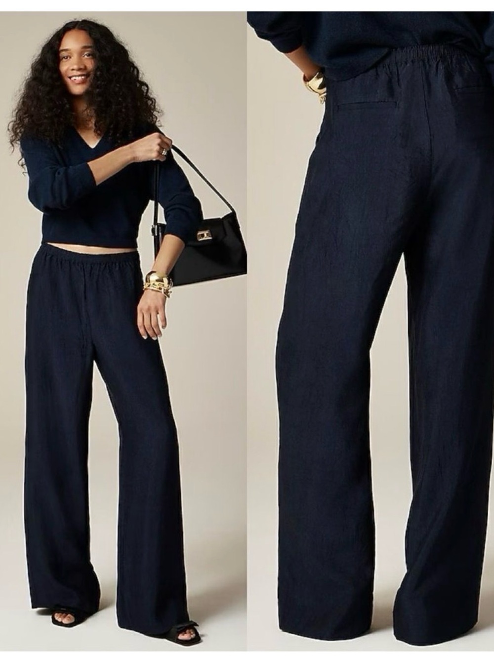 J. Crew Navy Wide-Leg Pants
